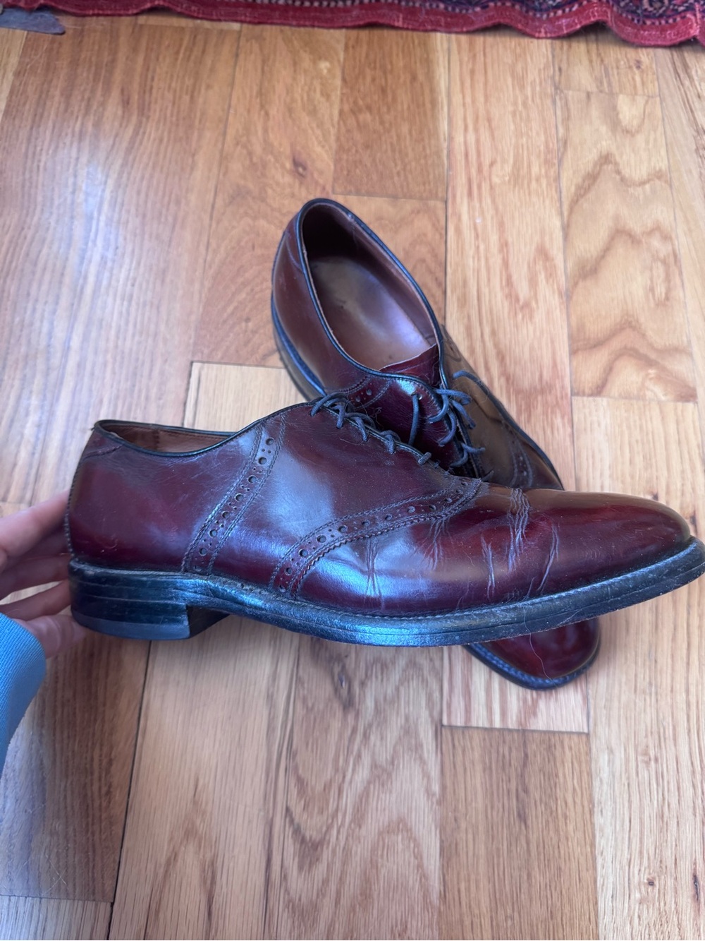 Allen Edmonds Burgundy Leather Wingtip Oxfords